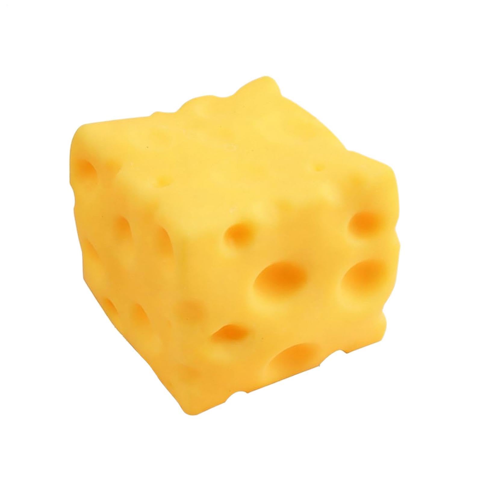 TYUKXJH Cheese Squishy Toy, 6cm/10cm/12cm, Slow-Rebound Shapeable Squeeze Ball Sensory Fidget Toy, Big Brain Cheese Stress Ball Realistic Design, For Adults & Kids