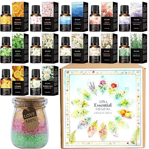 Fragrance Essential Oils Set,12pcs, Aromatherapy Oils for Skin,Diffusers,Home Care,Humidifier Laundry,Candle