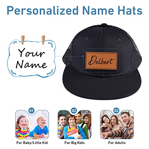 Personalized Baby Baseball Cap: Sun Protection Boys Adjustable Snapback Trucker Hats - Custom Toddler Hat With Name(Hei-02) Black #TOP4