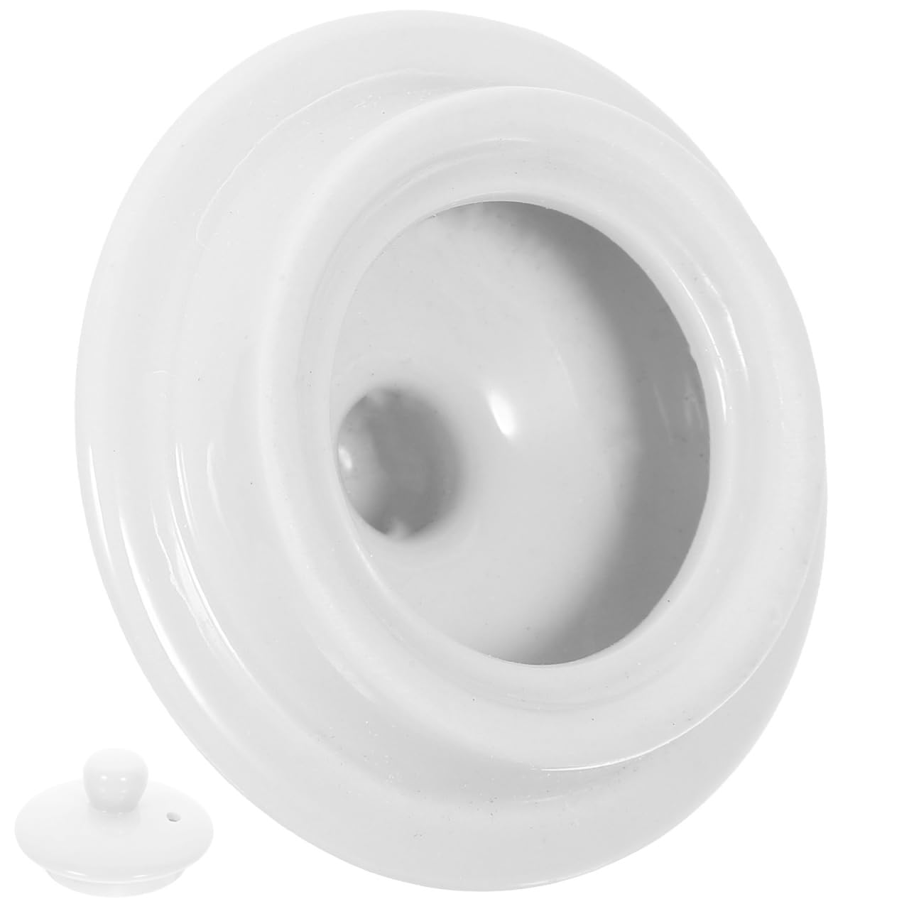 INOOMP Couvercle De Tasse À Thé En Céramique Blanche 2.17 in Couvercle De Théière De Remplacement Universel Joint Étanche Surface Brillante Accessoire Pour Théière