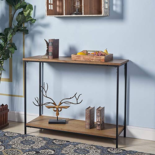Image of JGS Iron Frame Wooden Console Table for Entryway, Multipurpose Convenience Concepts Console Table for Home, Console Table for Living Room, Hallway and Office