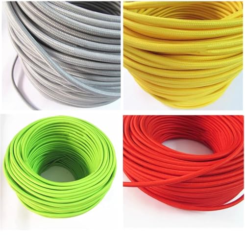 Cable textil de cobre de 50m con diseño Heart A para lámparas de época 3