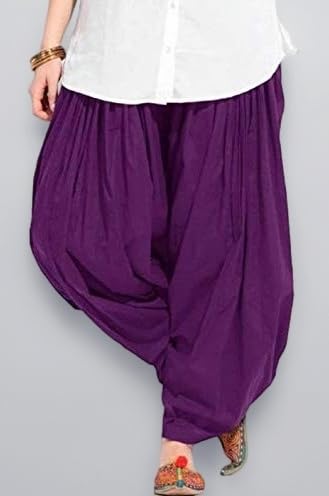 Women's Cotton Plain Patiala Salwar (Size: Free Size, Length: 41 Inches)