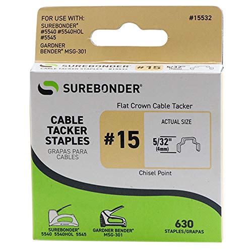 #15 Flat Crown Cable Tacker Staples - 630 ct.