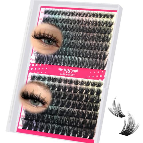 PROLASHBEAUTY Spikes Lash Clusters Lash Spikes Eyelash Clusters Eyelash Extensions Volume Thick Individual Lashes DIY Salon Effect Lash Extension (80D+100D,8-18mix）