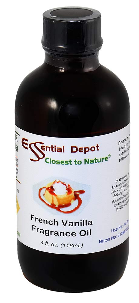 French Vanilla Fragrance Oil - 4 oz - Supplied in 4 oz. Amber Glass Bottle with Black Phenolic Cone Lined and Safety Sealed Cap