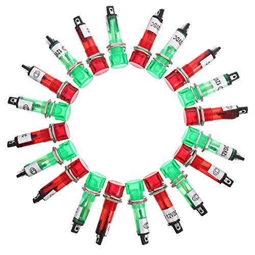 20 Pcs Signal Light Signal Lamp Car Light Head Waterproof Lamp Power Lamp Red Indicator Light Indicator Mini Light Power Indicator Light Panel Mount Signal Pilot Lamp Plastic SEWOART