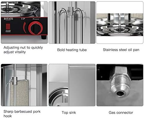 jianpanxia 3000W Electric Vertical Broiler,360° Automatic Rotating Grill Smokeless Rotisserie Grills,Multifunction Vertical Kebab Grill Gyro Rotisserie Oven Meat Broiler,for Home Restaurant Kitchen
