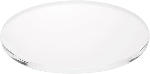 Miniatura 10 de Plymor Base redonda de acrílico transparente con borde estándar, 4 pulgadas de ancho x 4 pulgadas de profundidad x 0.375 pulgadas de alto, paquete