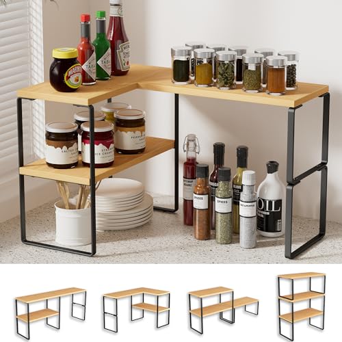 2-Tier Adjustable Stackable Corner Shelves