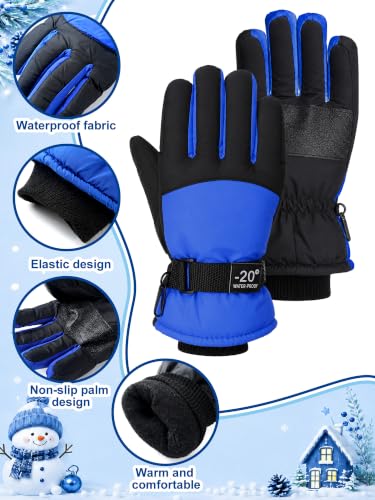 Image of Geyoga Kids Waterproof Winter Snow Ski Gloves