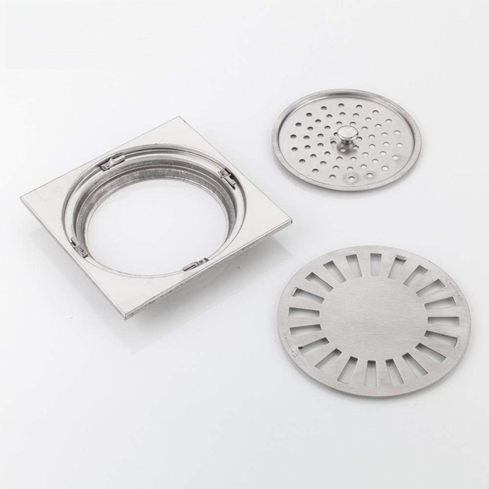 Odpływ podłogowy, odpływ podłogowy w łazience, syfony odpływowe 1 szt. odpływy korek łazienkowy stal nierdzewna 15 * 15 cm sitko do odpływu prysznicowego antyzapachowe odpływy ściekowe w łazience odpł