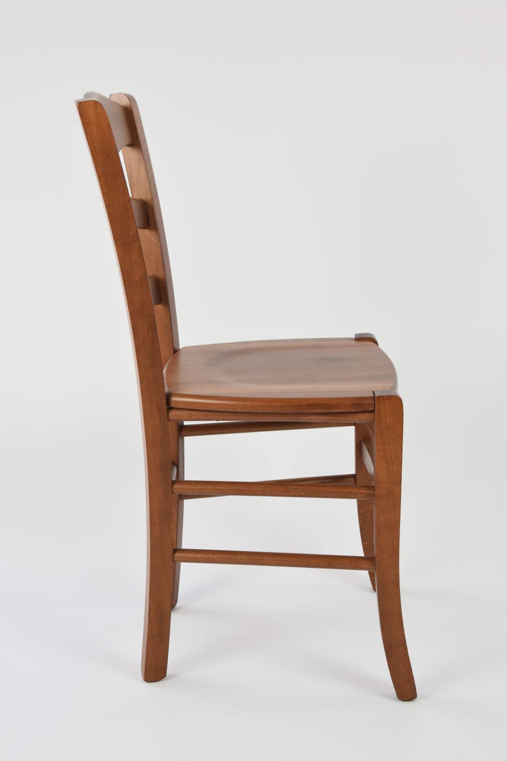 t m c s Tommychairs - Set 6 sedie modello Cuore per cucina bar e sala da pranzo, robusta struttura in legno di faggio color noce chiaro e seduta in legno
