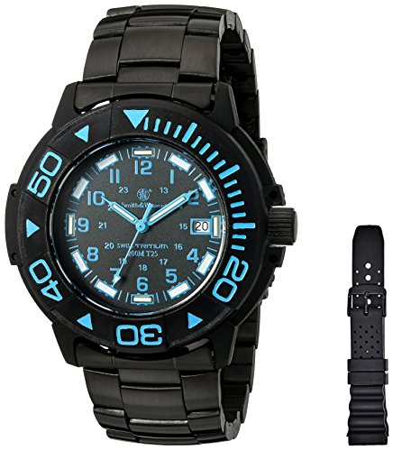 Smith & Wesson Men's SWW-900-BLU Diver Swiss Tritium Black Dial Stainless Steel