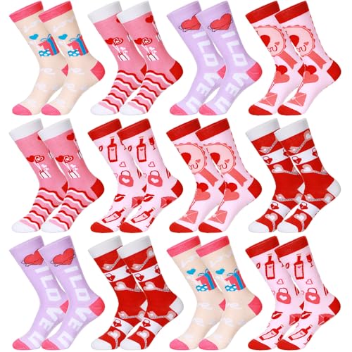 Valentine's Day Socks for Women (12 Pairs)