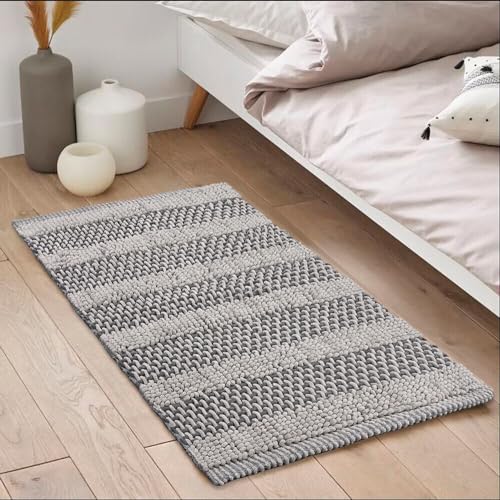 Alfombra de baño absorbente en algodón trenzado con relieve suave 3