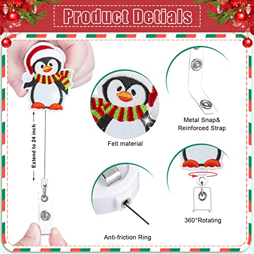 24 Pcs Christmas Badge Reel Felt Badge Holder With Clip Cute Holiday Badge Reel Id Badge Reel Name Badge Clips Retractable For Nurse Teacher Doctor Women Men Office Stocking Stuffer Ornament Gifts #TOP2