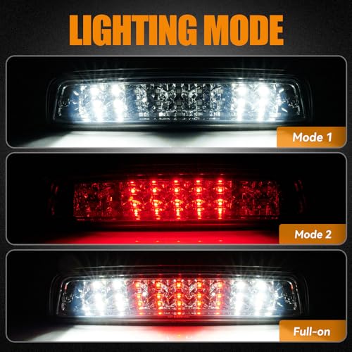 Image of Third 3rd Brake Light LED for 2009-2017 Dodge Ram 1500, High Mount Rear Brake Lights Assembly for 10-17 Ram 2500 3500, Waterproof Center Cab Lamp Cargo Stop Light