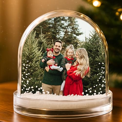 Cristal Plaque - Adornos NAVIDEÑOS Personalizados | Bola de Nieve Decorativa | Globo de Nieve Personalizado | Regalo Navideño Original y Artesanal | Decoración Navideña con Diseño Invernal