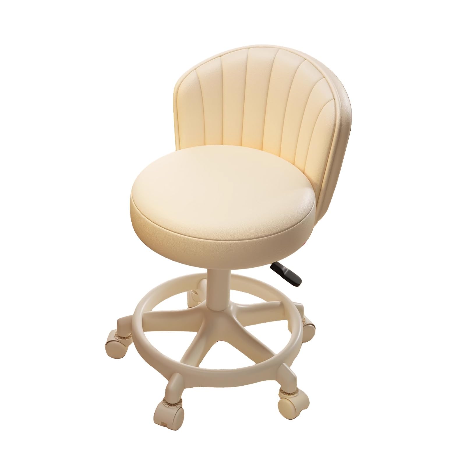 Tabouret de garage roulant réglable avec assise rembourrée épaisse pour atelier et bureau