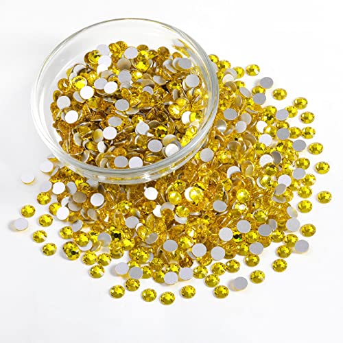 Image of Beadsland Flat Back Crystal Rhinestones Bulk, Lemon Yellow, SS6, 14400pcs