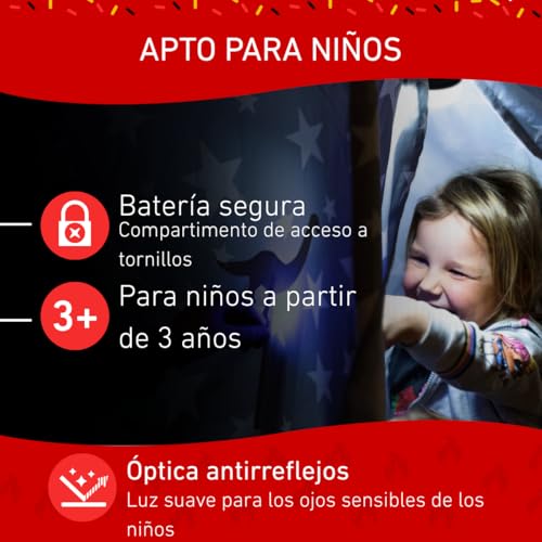 Miniatura 4 de Ledlenser Kidbeam4 Linterna Para Niños, Diseño Bombero, 4 Colores Led, 2 Pilas Aaa, Ligera 72 G , Ideal Para Leer, Acampar Y Actividades Nocturnas, Regalo Para Niños.