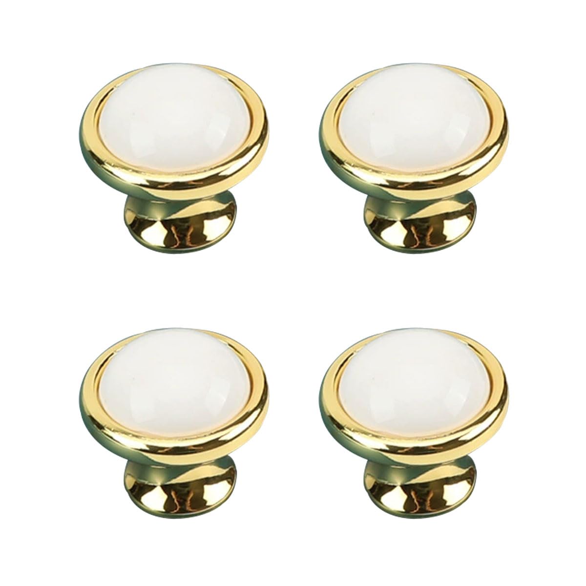 Wszgrjdm Gold 4Pcs Ceramic Zinc Alloy Cabinet Handle, Drawer Handles, Door Knobs For Replacement, For Drawer, Cupboard, Bathroom Cabinet, Wardrobe Door(Single Hole/96/128Mm)