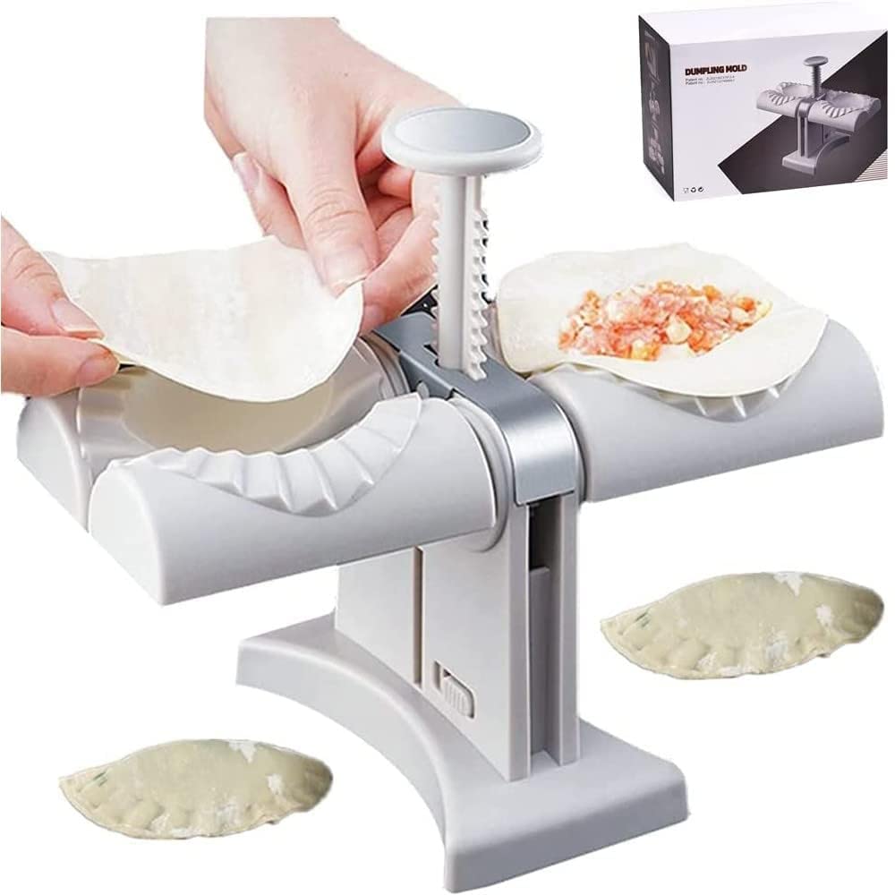 HOMENITYAutomatic Dumpling Maker Mould Machine Household Double Head Automatic Dumpling Wrapper Tool Dumpling Maker Molds, Easy-Tool