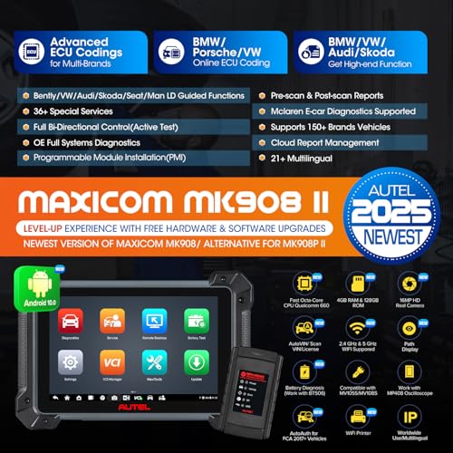 Autel MaxiCOM MK908 II Diagnosegerät mit Android 10 für Fahrzeuge