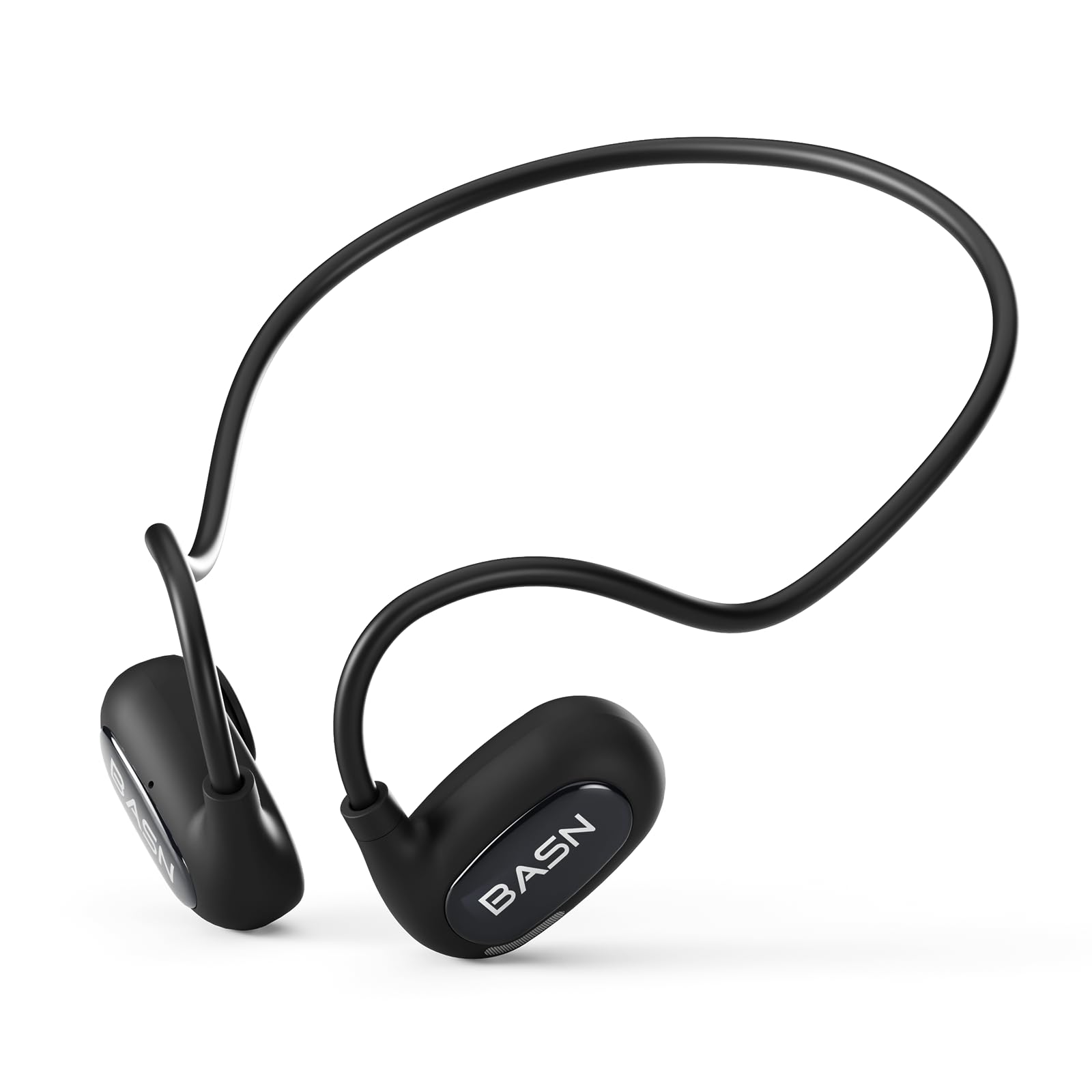 BASN AirS1 Wireless ENC Air Conduction Earphones, Bluetooth 5.3 Open Ear Headphones with 16.2mm Dynamic Speaker, IPX5 Sweat & Water Resistant for Gym