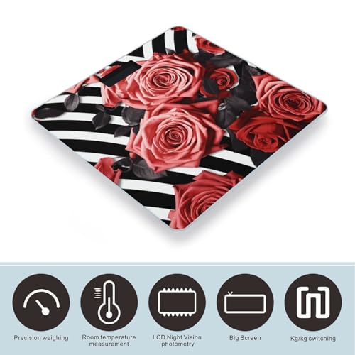 Báscula Digital de Baño con Diseño Floral y Zebra 26x26 cm miniatura 3