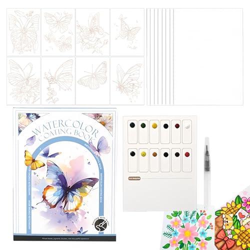 Kit d'aquarelle portable et livre à colorier pour peindre en camping et à la maison