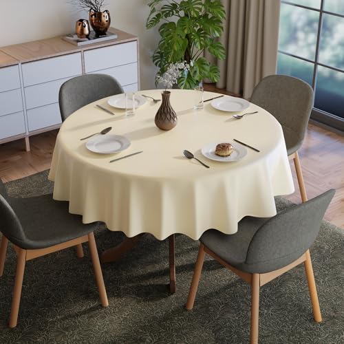 Image of Encasa XO Dining Table Cloth 4 Seater, Satin Table Cover 56 inch Round