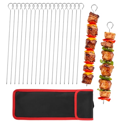 20 Pack 30cm Metal BBQ Skewers