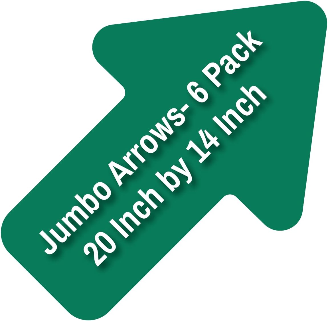 Jumbo Arrows 20" by 14" - Pack of 6 - Durable Vinyl Arrows Decal Stickers with Rounded Corners –Floors, Walls, Sensory Pathways and Most Smooth Surfaces |Use in Schools, Hospitals, and Public Spaces