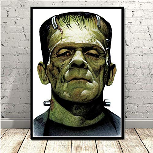 ZzSTX Póster De Lienzo Impresiones Frankenstein Universal Monsters Película De Terror Vintage Arte Lienzo Pintura Cuadros De Pared Decoración del Hogar 50X70Cm Sin Marco