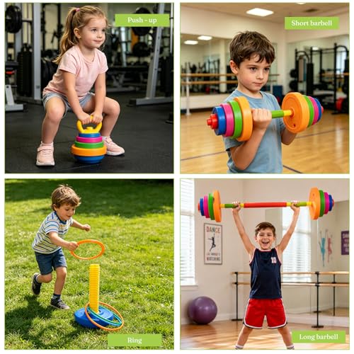 Image of Kids Weight Set, 5 in 1 Adjustable kids workout equipment Gift for Boys Girls