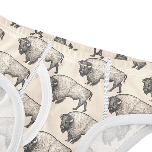 Boys' Underwear Cotton Little Boys Bison Cow Briefs Soft Toddler Underwear 2T-8Y4