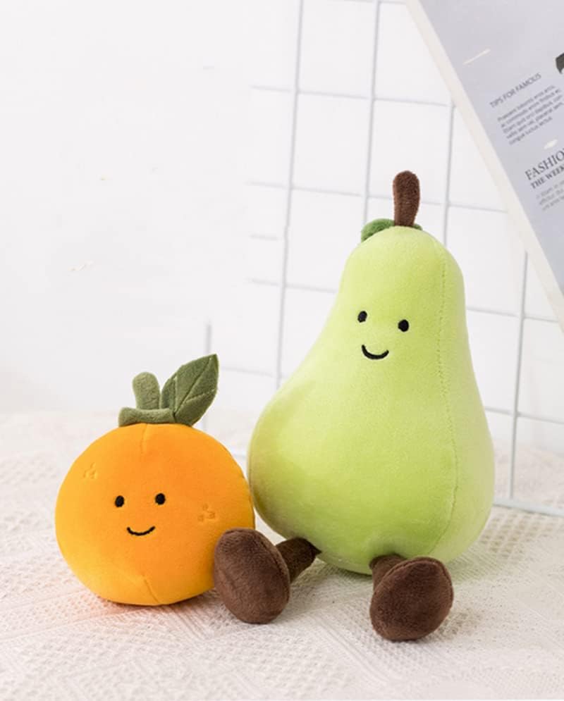 Miniatura 5 de JOSON Juguetes de peluche creativos de pera de 9 pulgadas, mini muñecas de felpa de verduras y frutas, regalos de cumpleaños para niños y niñas,