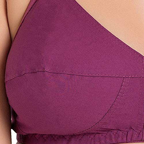 Image of SOUMINIE Women's Pure Cotton Non-Padded Full Coverage Flexi-Fit Everyday Bra | Women's /Ladies /Girls | Best Comfort Bra | Regular Use Bra | Shaper Bra | Comfortable Bra