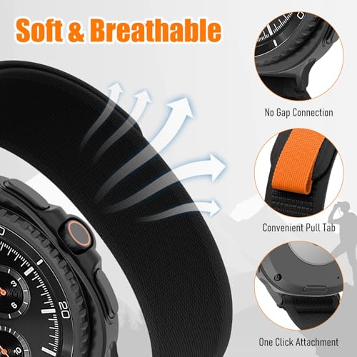 Image of VEMIGON Trail Loop Band Compatible with Samsung Galaxy Watch 8 40mm 44mm / 8 Classic 46mm, Soft Breathable No-Gap Nylon Fabric Sport Strap Replacement Wristband (Watch Not Included)
