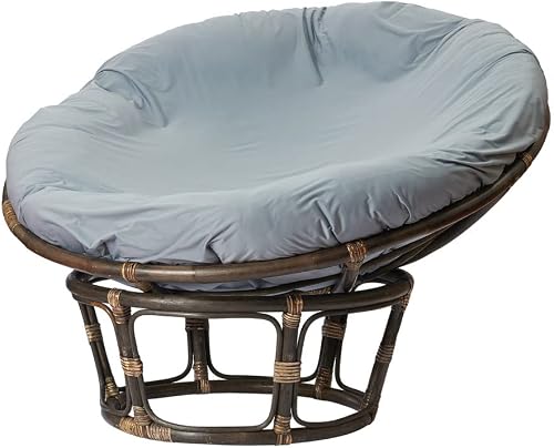 HUDSON COMFORT Water Resistant Papasan Cushion Cover - Soft Microfiber Zippered Papasan Slipcover - Wrinkle Free and Machine Washable - Outdoor and Indoor Use (55 Inch, Gray)