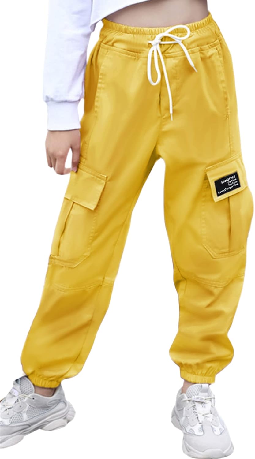 SANGTREE Girls & Womens Drawstring Cargo Jogger Pants,3 Years - Women 3XL - Picture 6 of 170
