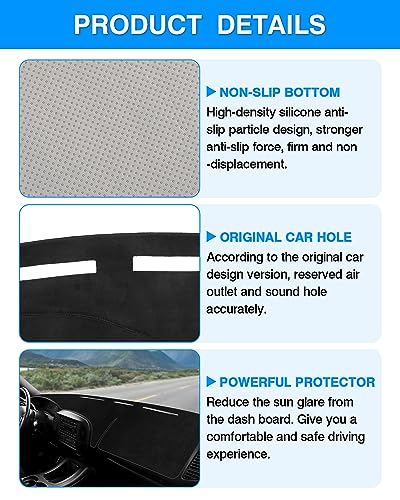 Image of Autorder Dashboard Cover Mat for 1997-2003 Ford F150 /F250 /Expedition /F150 Heritage Accessories Dash Cover Flannel Dash Mat Sunshade Glare UV Rays Protector(Without Light Sensor&Climate Sensor)