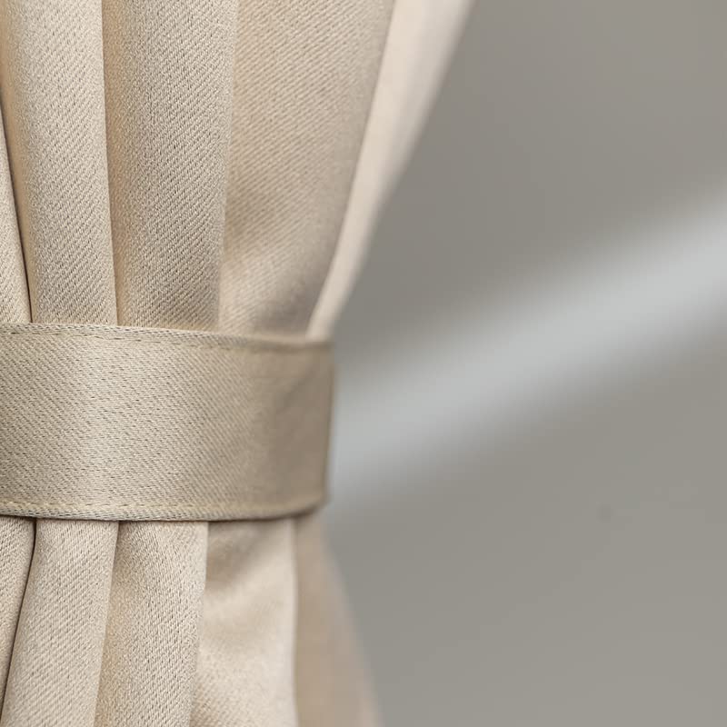 Image of Livpure Smart Solid Window Polyester 5 feet Curtains with tieback(Beige) Set of 2