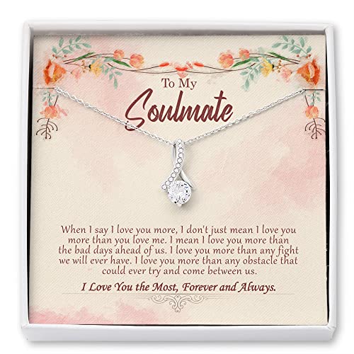 THUYTT92 To my wife, necklaces for girlfriend, my solemate, husband wife necklace, jewelry for wife from husband, soulmate gift, girlfriend necklaces, great wife gifts Includes Message Card and Gift Box 289 (Alluring Beauty)