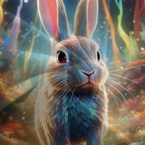 Housse de couette lapin fermeture éclair microfibre douce 3D - 7
