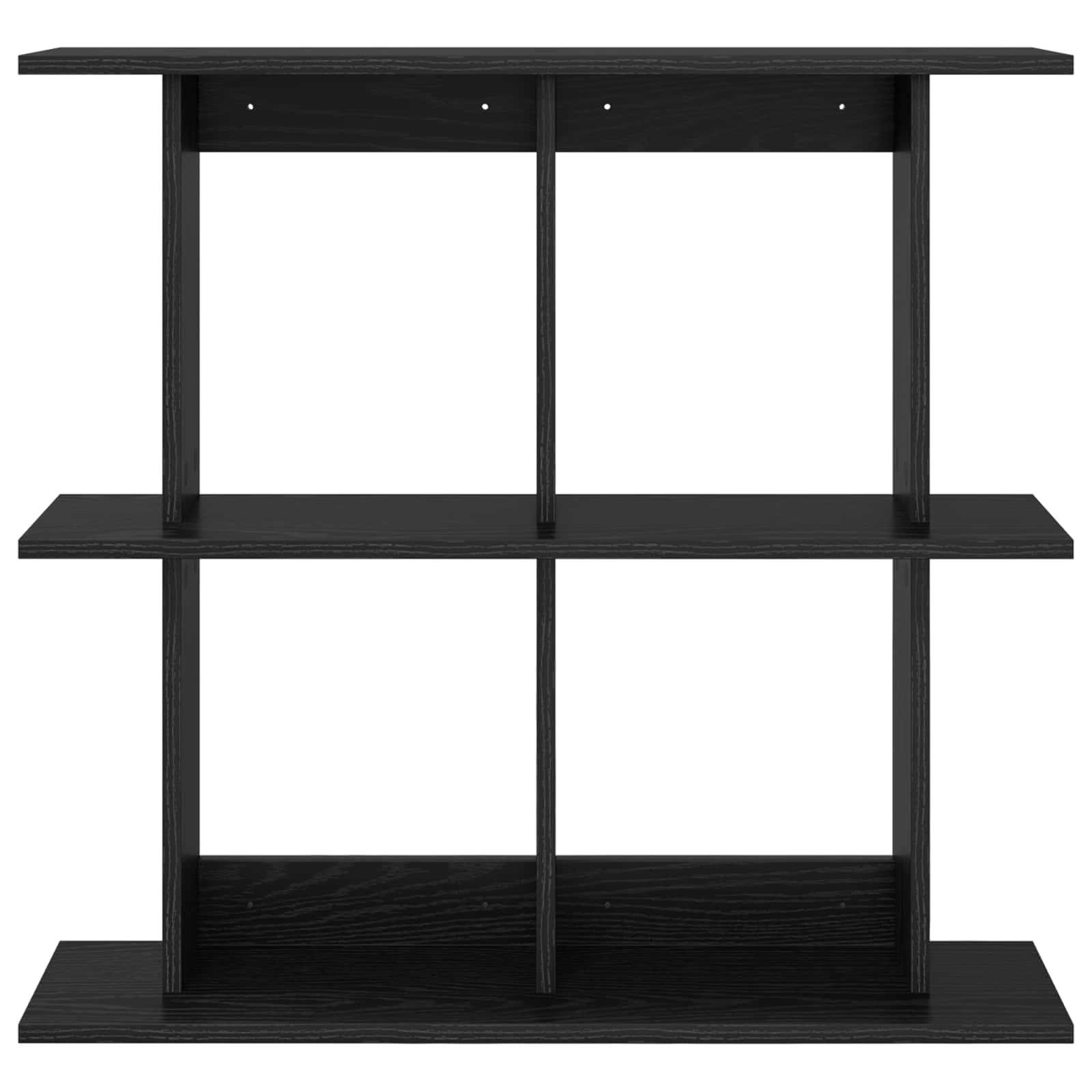 Wandregal Wandhalterung Schwarz aus Holzwerkstoff 80 x 20 x 75 cm mit viel Stauraum, platzsparend und stabil, ideal für Wohnzimmer, Schlafzimmer, Küche und Büro