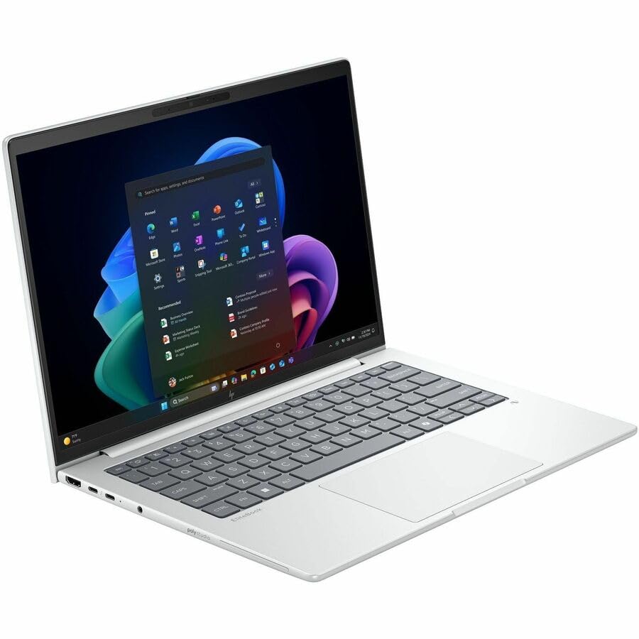 Image of HP EliteBook 8 G1i 14 inch Touchscreen Notebook - WUXGA - 60 Hz - Intel Core Ultra 7 268V - vPro Technology - 32 GB - 512 GB SSD - English Keyboard - Glacier Silver Aluminum - Intel Chip - 1920 x 1200 - W