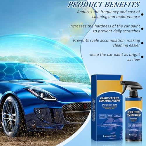 2PCS Car Coating Spray, Quick Effect Coating Agent, Quick-Advanced Car Acting Coating Agent Spray, Waterless Wash Polish, Paint Protection and Glass Cleaner - 2